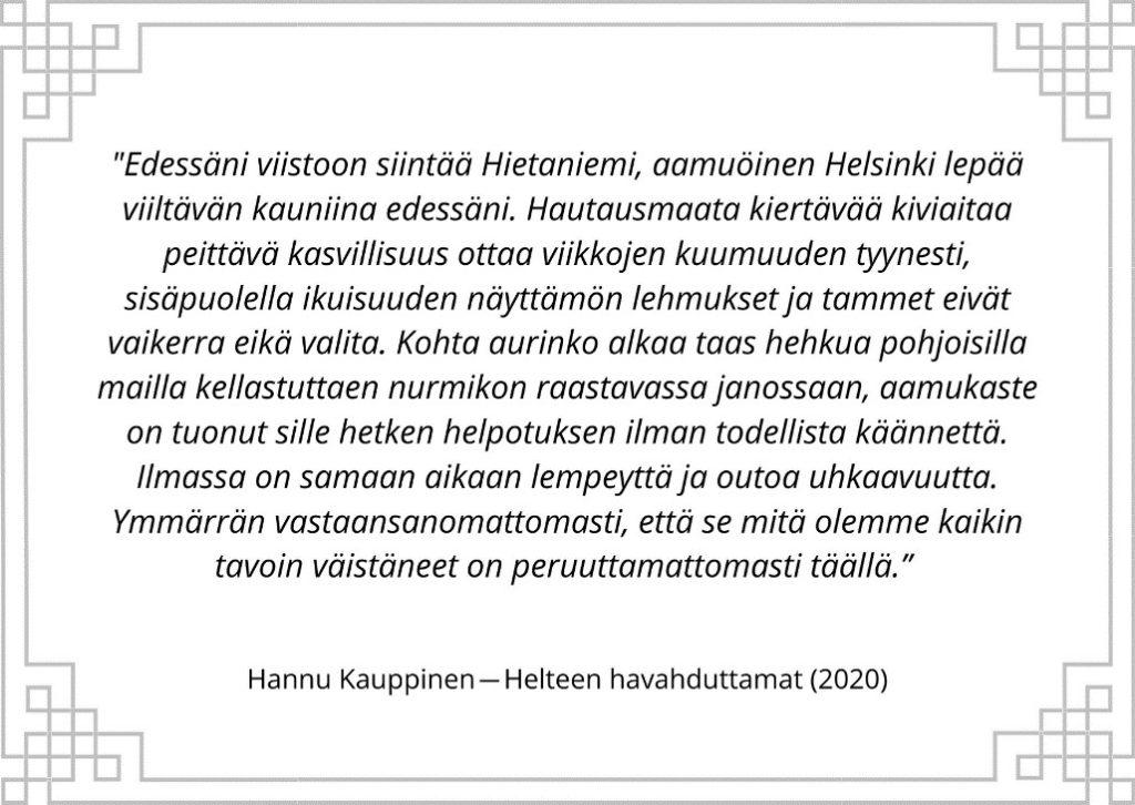 Katkelma Hannu Kauppisen romaanista